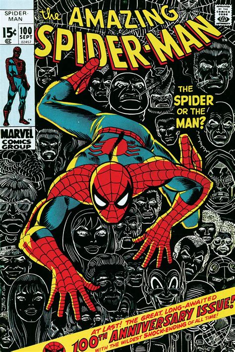 "Marvel Comic Book Spider-Man Issue Cover #100" - canvas print by ...