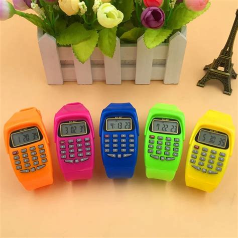 LED Calculator Watch Electronic Digital Chronograph Computer Kids Children Boys Girls Sport ...