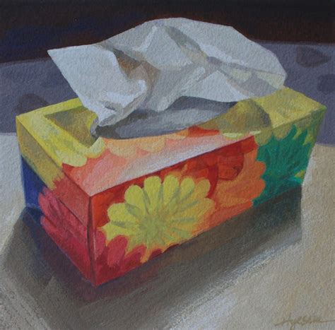 Watercolour by Hye Sun: a colourful tissue box