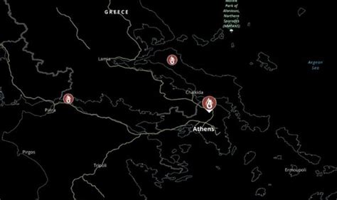 Greece fires live map: Where are the fires in Greece? 56 active fires as temperatures SOAR ...