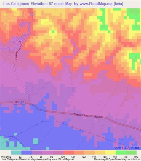 Elevation of Los Callejones,Dominican Republic Elevation Map ...