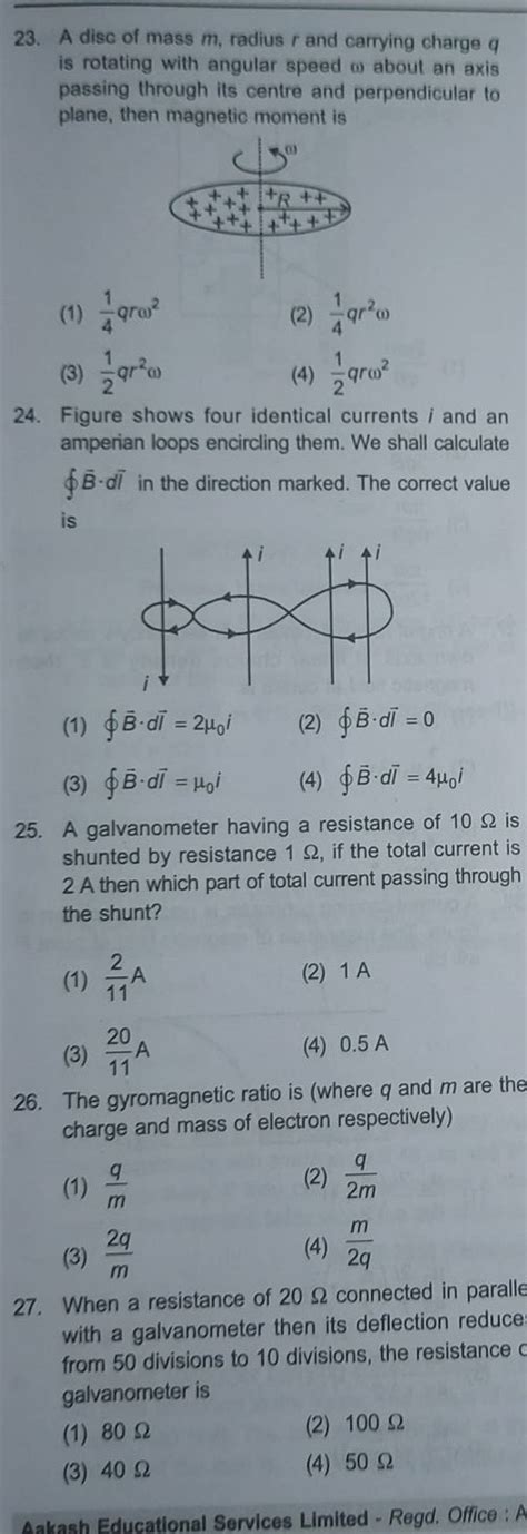 The gyromagnetic ratio is (where q and m are the charge and mass of elect..