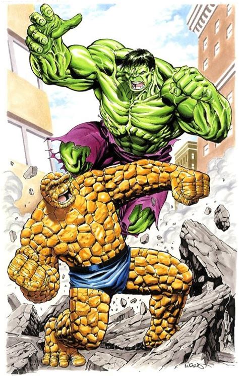 Hulk vs The Thing Comic Art | Marvel comics superheroes, Marvel comics ...