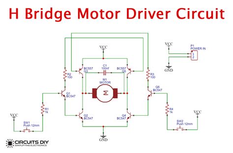 H Bridge Circuit Diagram Dc Motor