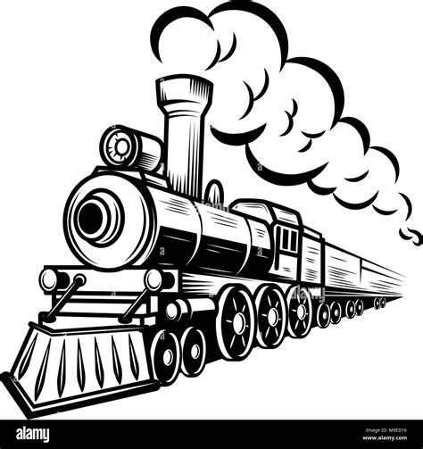 Retro train illustration isolated on white background. Design element ...