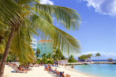 Blue Bay Beach in Curacao, Dutch Antilles Editorial Photography - Image ...