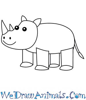 How to Draw a Simple Rhino for Kids