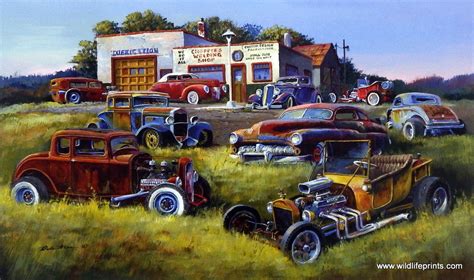 Artist Dale Klee Unframed Classic Hot Rod Car Print The Welding Shop ...