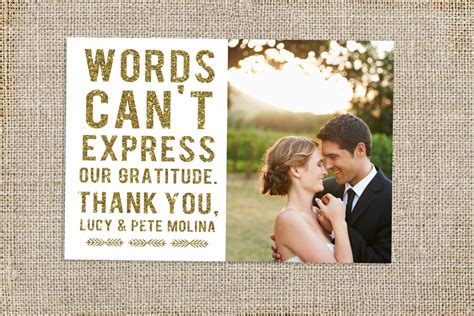 Glitter Wedding Thank You Card Design