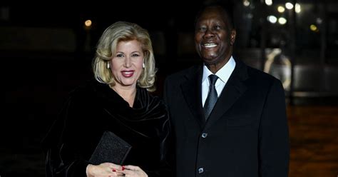 Le président de la Côte d'Ivoire Alassane Ouattara et sa femme ...