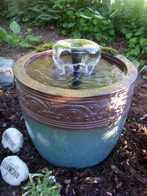 #DIY flower pot fountain $20 pump kit from Lowes, $16 pot from Ocean State Job Lot. The kit came ...