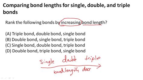 Comparing bond lengths for single, double, and triple bonds - YouTube