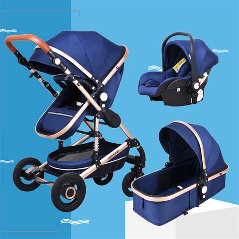 Babyfond Stroller High Landscape Baby Stroller 3 in 1 With Car Seat Folding Baby Carriage for 0 ...