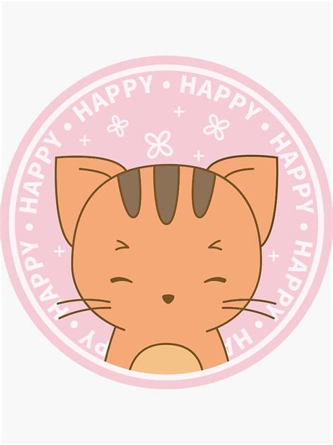 "Cute Happy Cat" Sticker by LuYukari | Redbubble