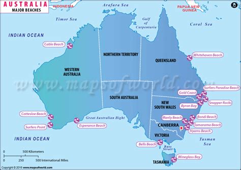 Major Beaches in Australia | Australia Beaches Map