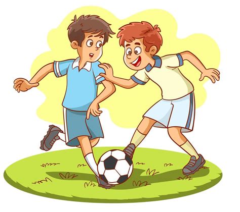 Two little Boys play football, happy Children playing soccer in the ...