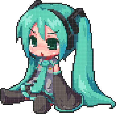 💙💙Hatsune Miku 💙💙 | Miku hatsune chibi, Anime pixel art, Pixel art