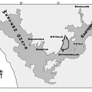 Map of India with major hill ranges and the BR Hills area (within the... | Download Scientific ...