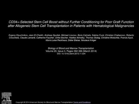 Outcome after Transplantation According to Reduced-Intensity Conditioning Regimen in Patients ...