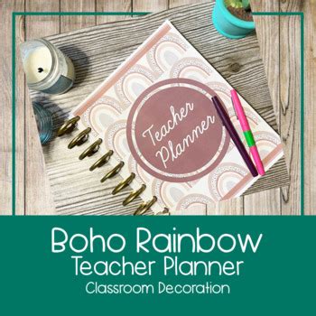 Boho Rainbow Teacher Planner - Digital and Print by ClassroomCreating