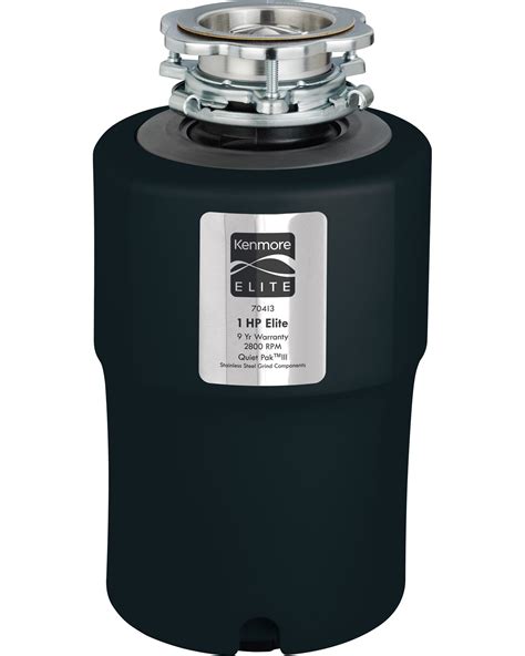 Kenmore Elite 70413 1 Horsepower Deluxe Garbage Disposer - Black