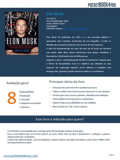 Elon Musk - Ashlee Vance | PDF | Elon Musk | Carro