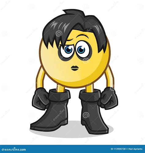 Emoticon Emo Mascot Vector Cartoon Illustration | CartoonDealer.com ...