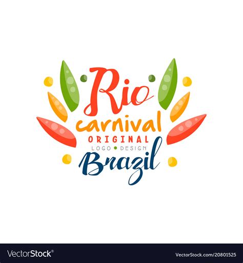 Rio carnival original logo design brazil festive Vector Image
