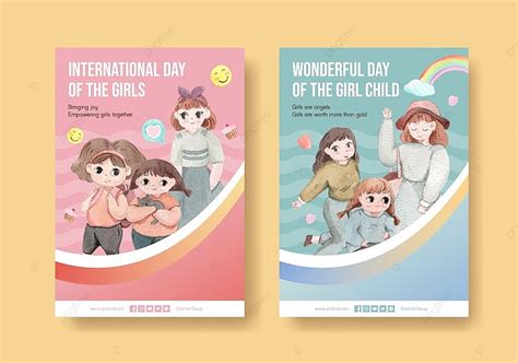 Poster Template With International Day Of The Girl Child Concept ...