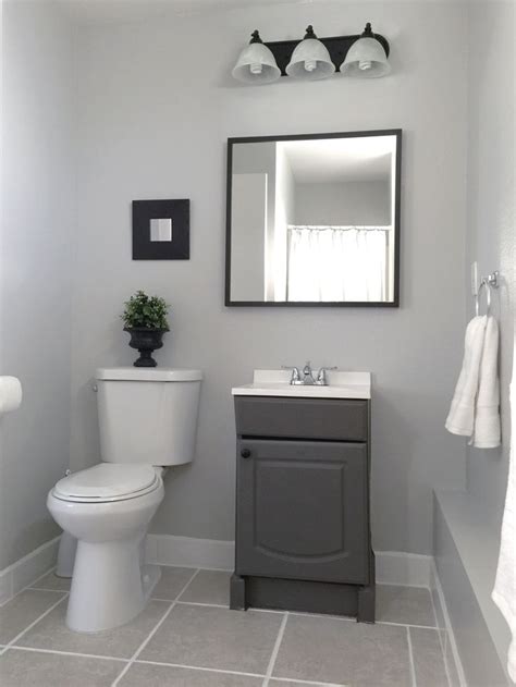 Small garage bathroom - Painted : vanity & wall(Behr -Dolphin Fin -gray ...