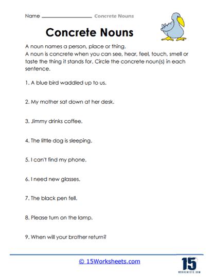 Concrete Nouns Worksheets 15 Worksheets Com - vrogue.co