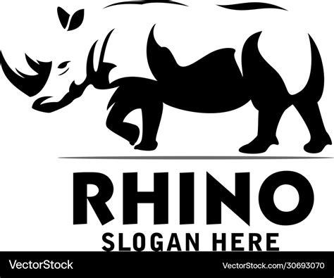 Rhino logo design template Royalty Free Vector Image