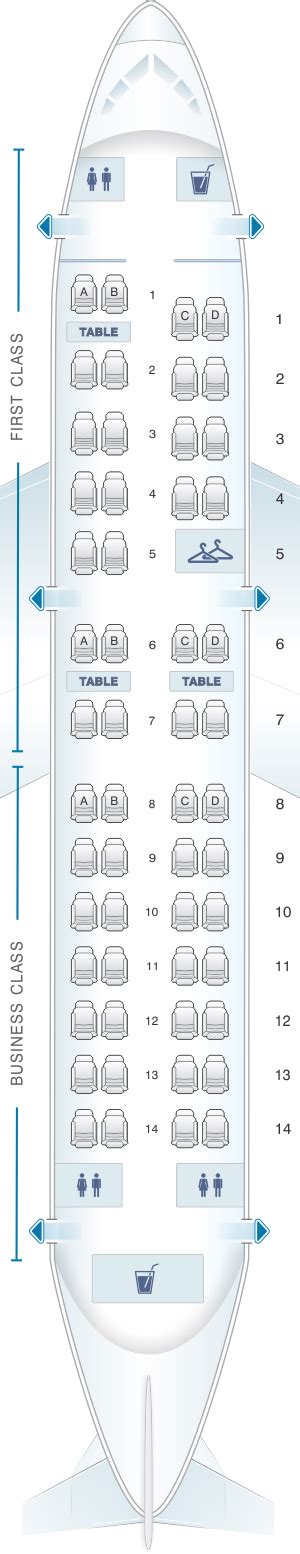 Seat Map Delta Air Lines Airbus A319 (31C) VIP | SeatMaestro