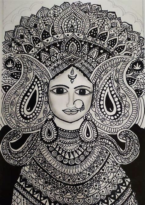 Komal Walimbe - Goddess ,Lakshmi Mandala Art ,21 x 30cm - International ...