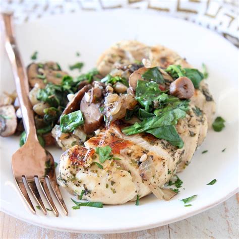 Mushroom Chicken with Spinach - Whole30 Recipe | WhitneyBond.com