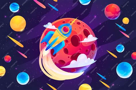 Free Vector | Cartoon galaxy with stars background