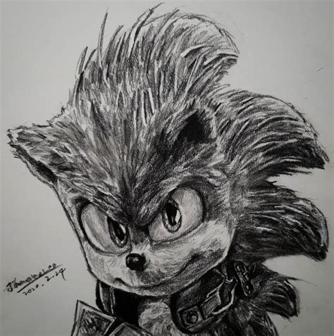 Sonic The Hedgehog Sketch by Jihwanalexlee (me) 2020. 2. 24, pencil : SonicTheHedgehog