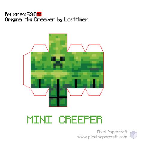 Pixel Papercraft - Mini Creeper (Creeper Overhaul Texture)