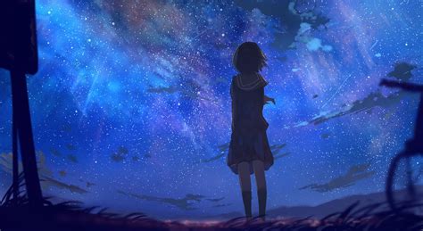 Anime Girl Night Sky Wallpapers - Wallpaper Cave