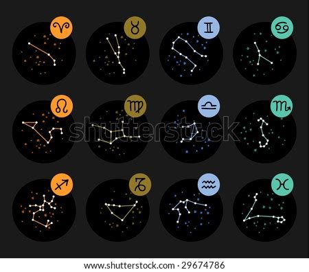 Zodiac Constellations Stock Vector 29674786 : Shutterstock