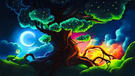 1920x1080 Resolution Magical Tree Art 1080P Laptop Full HD Wallpaper - Wallpapers Den