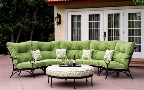 Patio Furniture Deep Seating Sectional Cast Aluminum Set Crescent 6pc ...