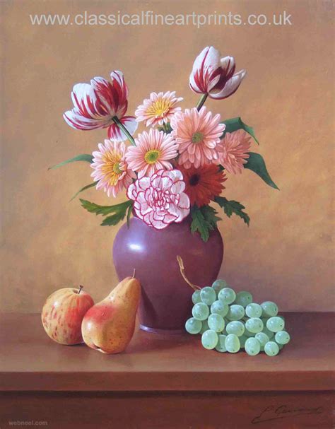 Fruit And Flowers Still Life Painting By Philip Gerrard 2