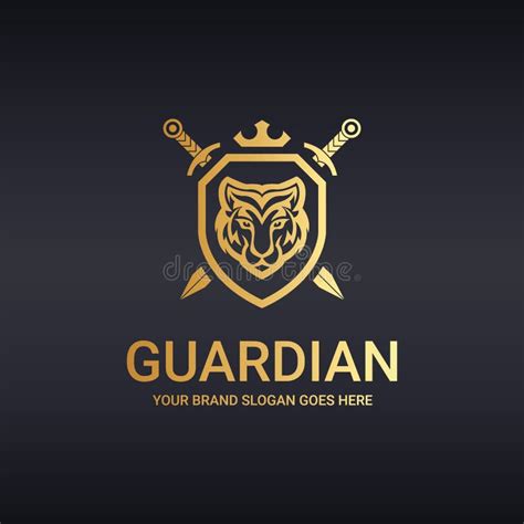 Guardian Logo. Tiger Logotype Stock Vector - Illustration of crown, emblem: 87682985