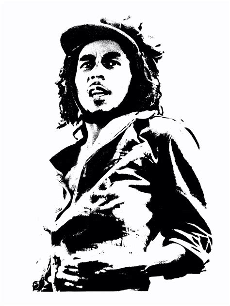 Bob Marley Stencil Nine Mile Reggae Drawing - bob marley png download ...