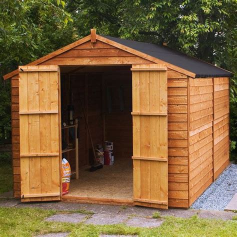 10x8 WOODEN GARDEN SHED STORE APEX WINDOWLESS WOOD SHEDS 10ft x 8ft New ...