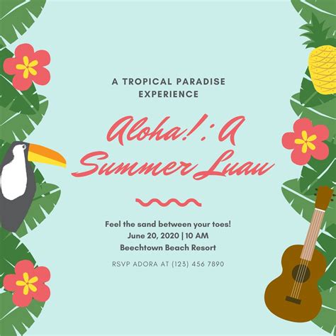 Free Editable Printable Luau Invitations - PRINTABLE TEMPLATES