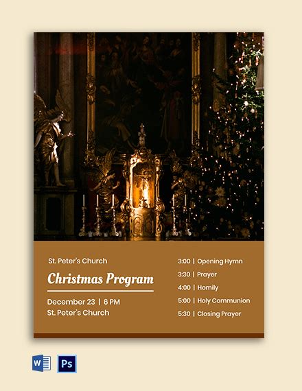 FREE Church Program Template - Download in Word, Google Docs, PDF, Illustrator, Photoshop, Apple ...