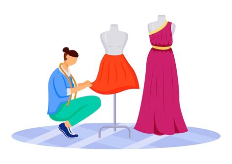 Premium Vector | Fashion designer flat color illustration. atelier. female tailor. woman making ...