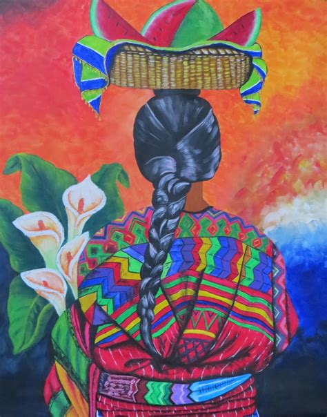 Pintura: Mujer Maya, tipica de Guatemala